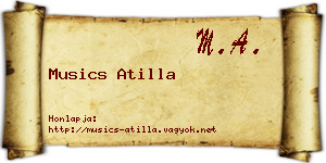 Musics Atilla névjegykártya